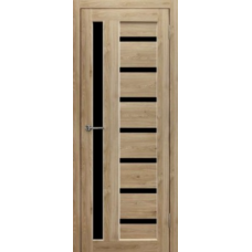 Дверь межкомнатная Дубрава Сибирь Рада ВЕРТИКАЛЬ Шампань, стекло черное